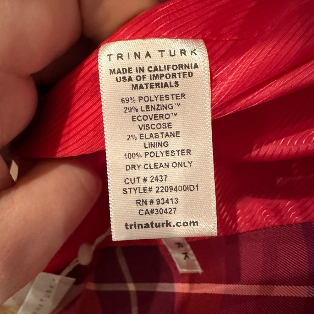 NWT Trina Turk Planet Blazer Sz 6 Plaid Career Business Party Statement Jacket - Picture 10 of 12